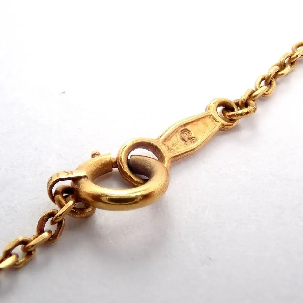 Authentic! Mikimoto 18k Yellow Gold Stained Glass Window Pendant Necklace
